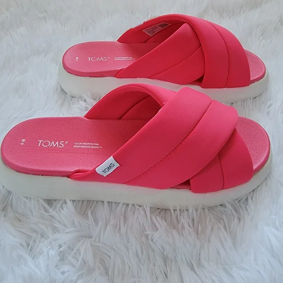 🔥SALE🔥 TOMS Women's, Alpargata Crossover Hot Pink Sandal size 8.5 - Picture 5 of 10